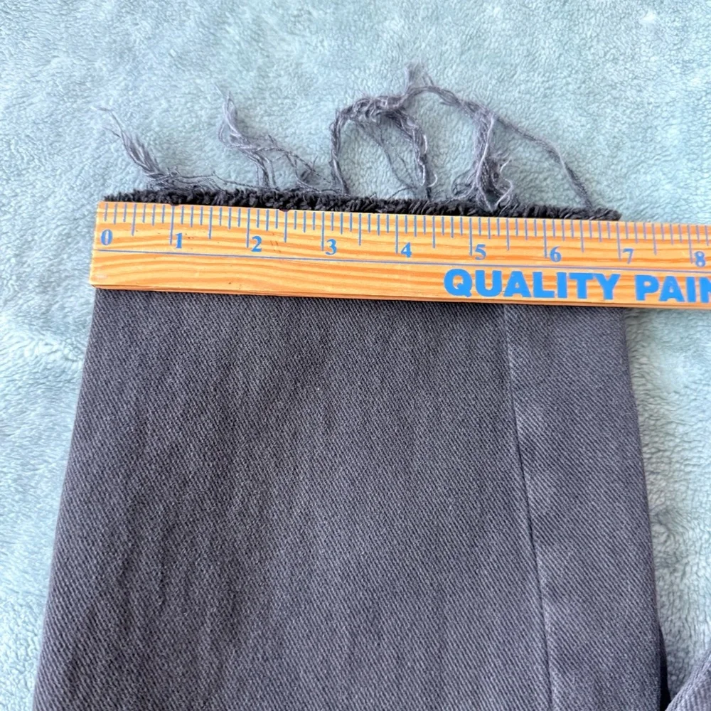 PacSun High Rise Straight Button Fly Black Distressed Raw Hem Jeans Size‎ 27